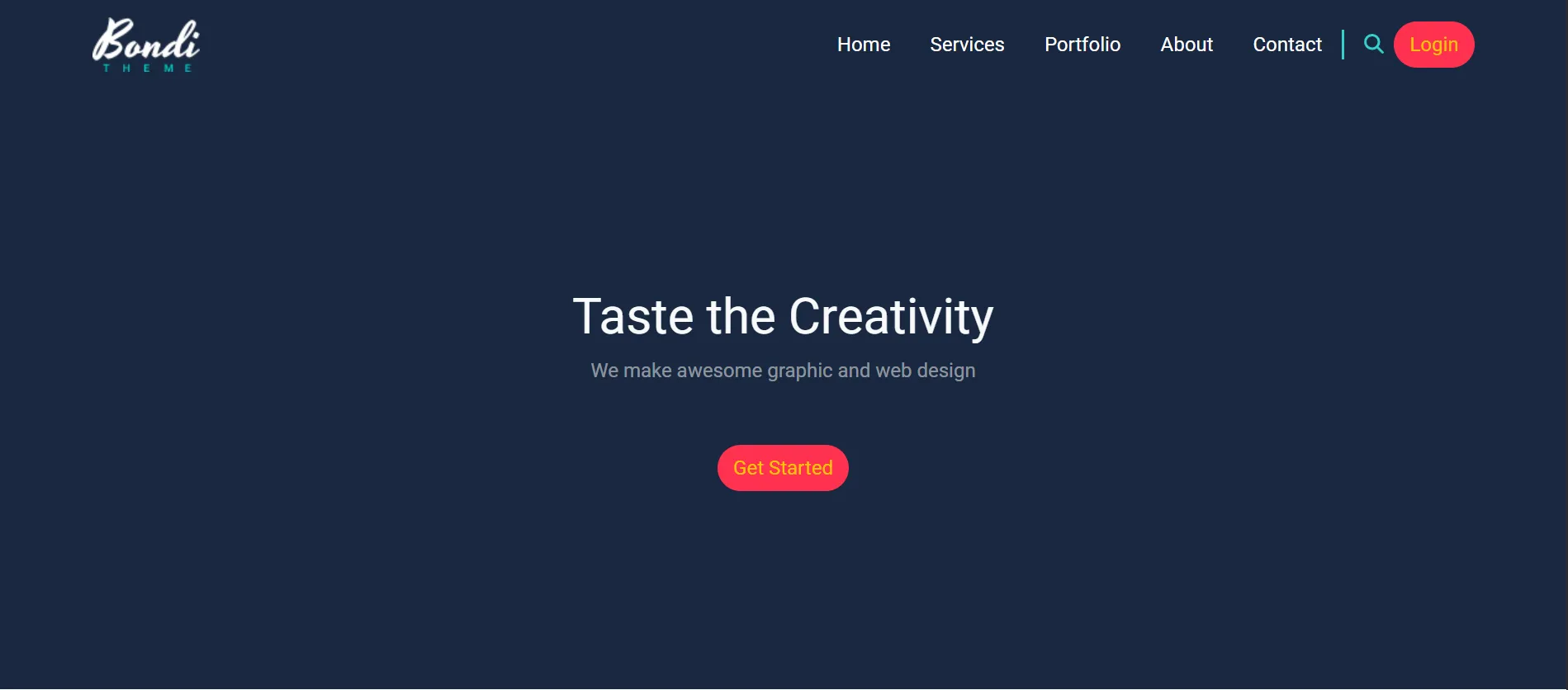 Bondi Theme website template by Mina Mamdouh for graphic and web design