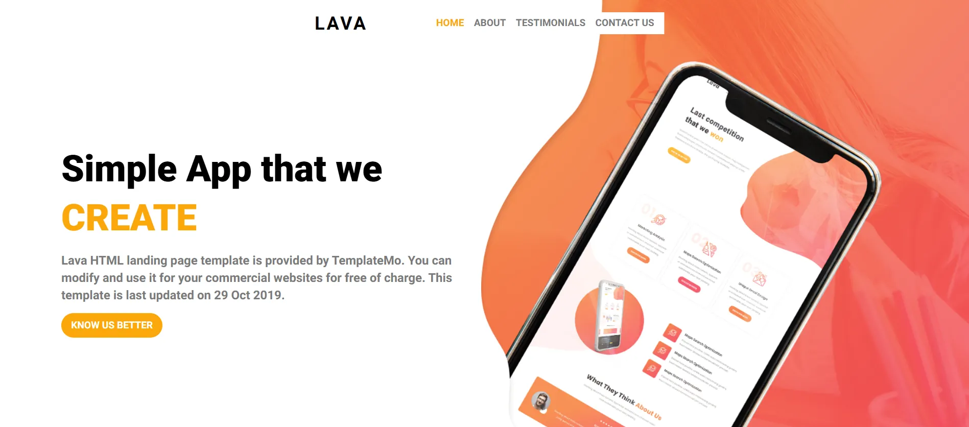 Lava Landing Page by Mina Mamdouh with smooth animations built in Next.js